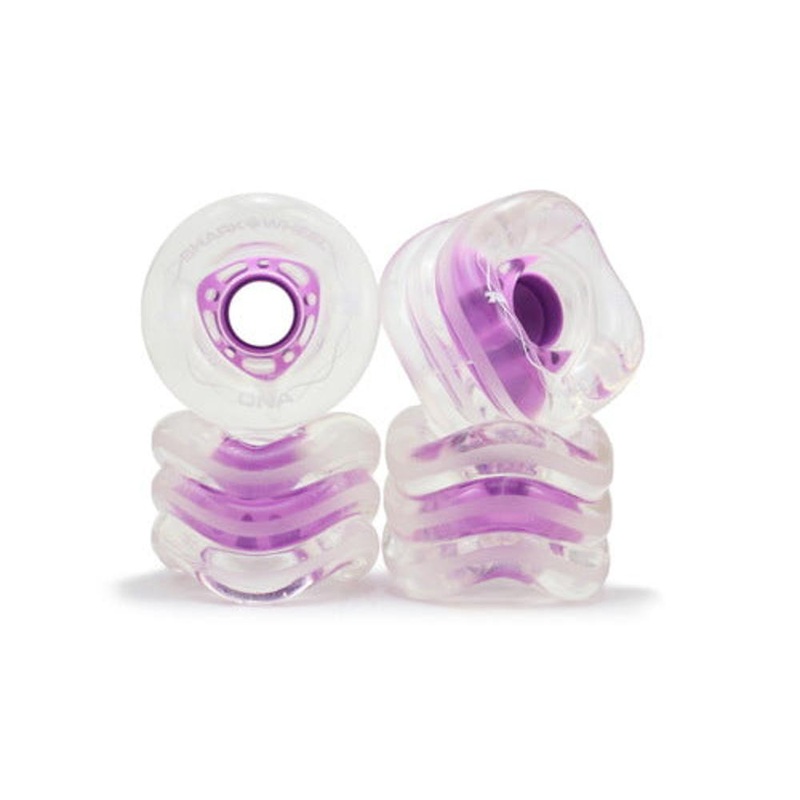 Shark Wheel DNA Clear with Purple Hub 72mm 78a Longboard Wheels