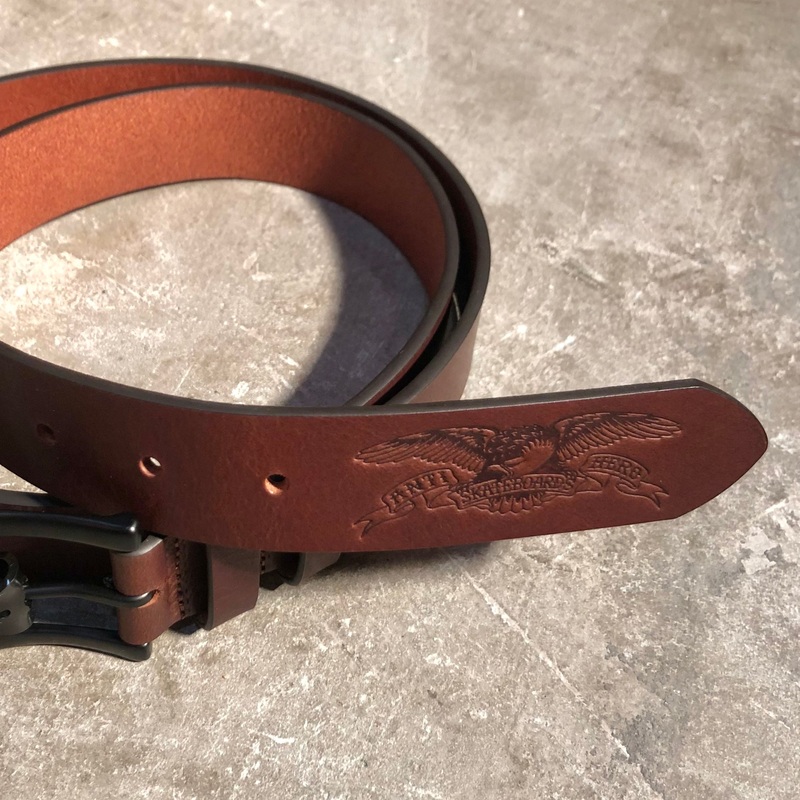 Anti-Hero Skateboards – Basic Eagle Leather Belt – Black (L/XL)