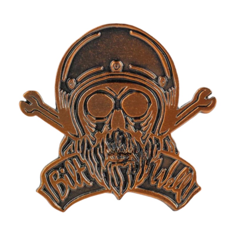 Biltwell Enamel Pin – Skull Bronze OS