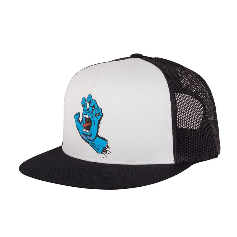 Santa Cruz Screaming Hand Front Mesh Trucker High Profile Hat Black/Black