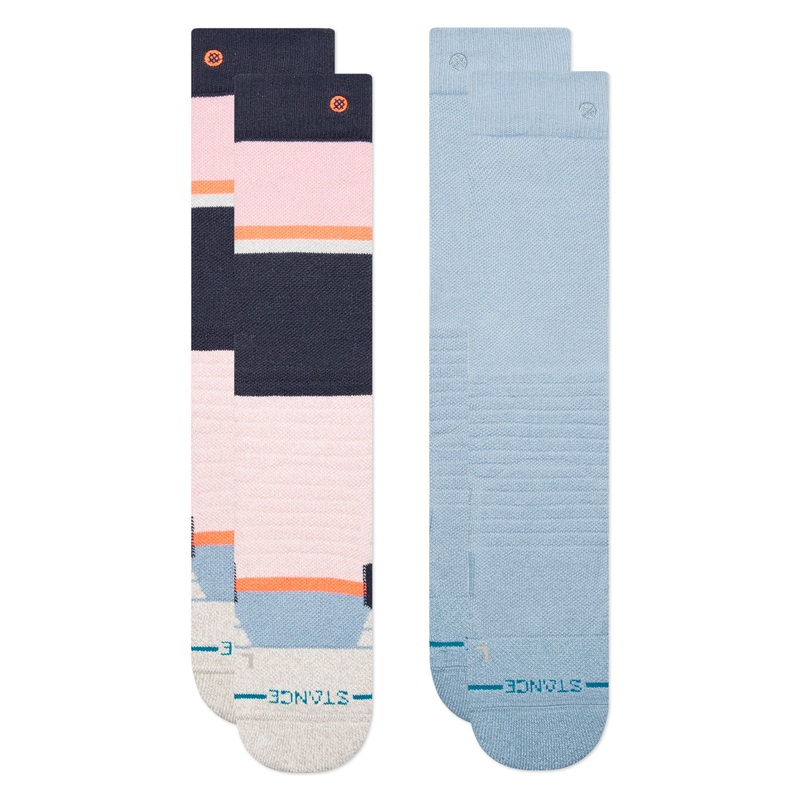 Stance Powered Kids Snowboard Socks 2 Pack Pinkfade MD