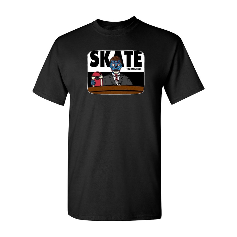 The Dark Slide “They Skate” T-Shirt Design by Weasel Face Black Small