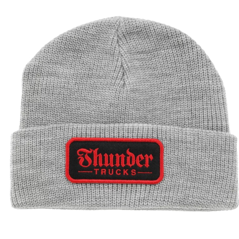 THUNDER SCRIPT PATCH BEANIE GREY OS