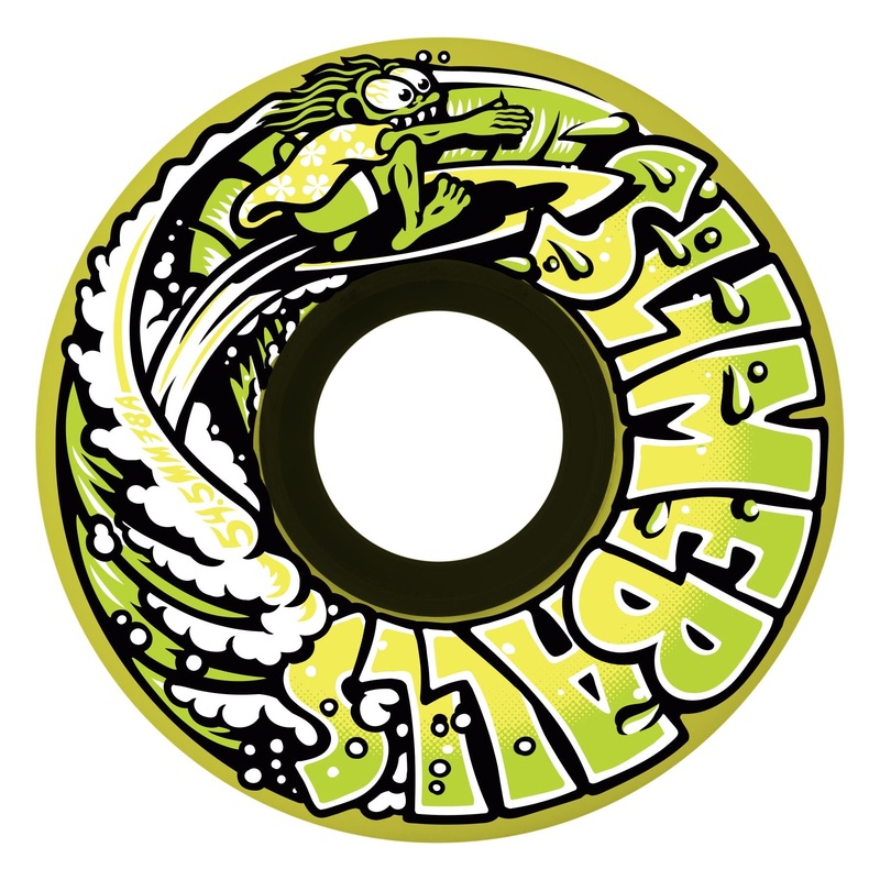 54.5mm Slime Surfer mini OG Slime Yellow 78a Slime Balls Skateboard Wheels Yellow 54.5mm