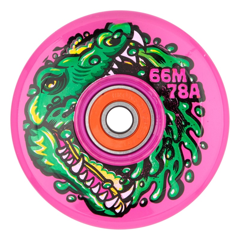 66mm Gator Swamp Spew Light Ups OG Slime Pink 78a Slime Balls Skateboard Wheels Pink 66mm
