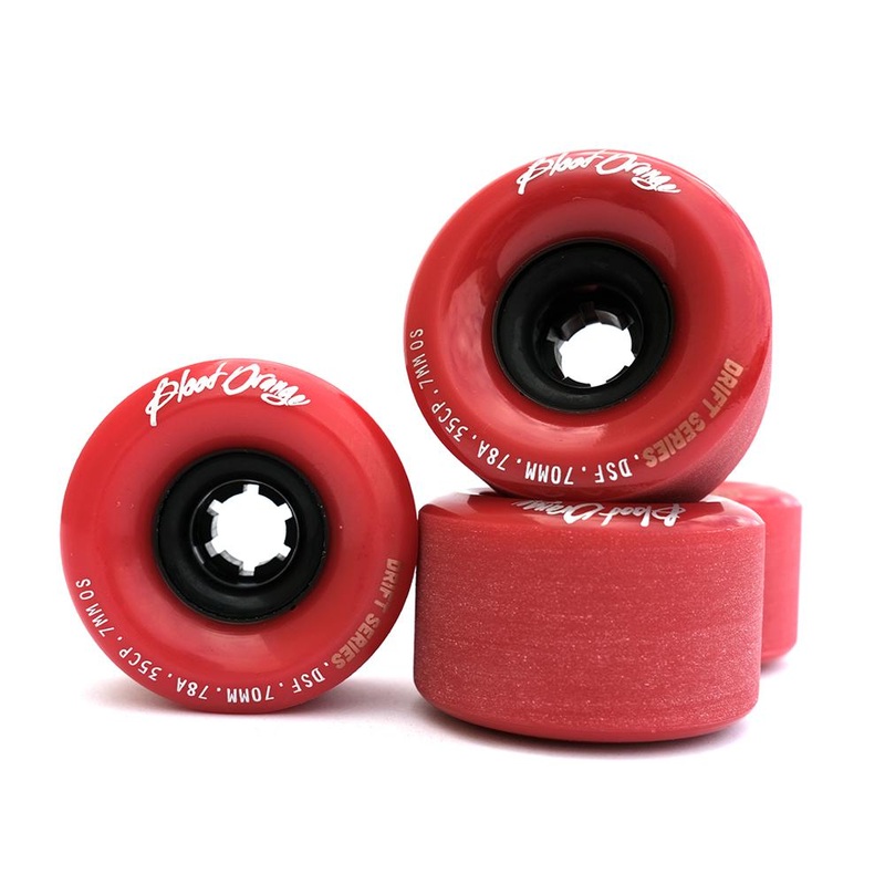 Blood Orange Drift Series Oxblood 70mm/78A Longboard Wheels | set of 4
