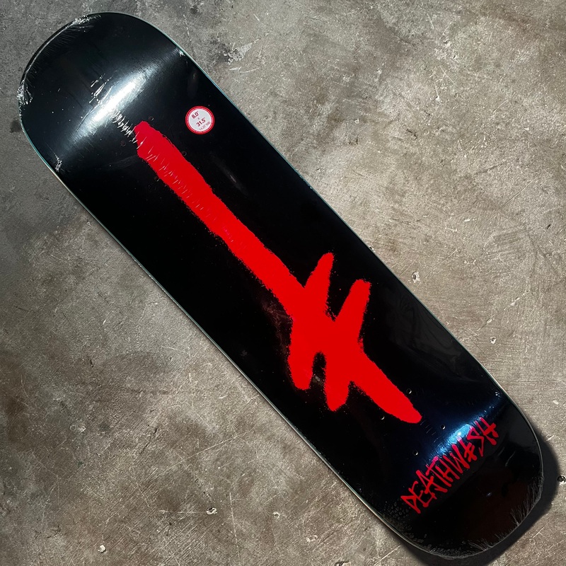 Deathwish Skateboards – Gang Spray Deck – Black / Red 8.0″