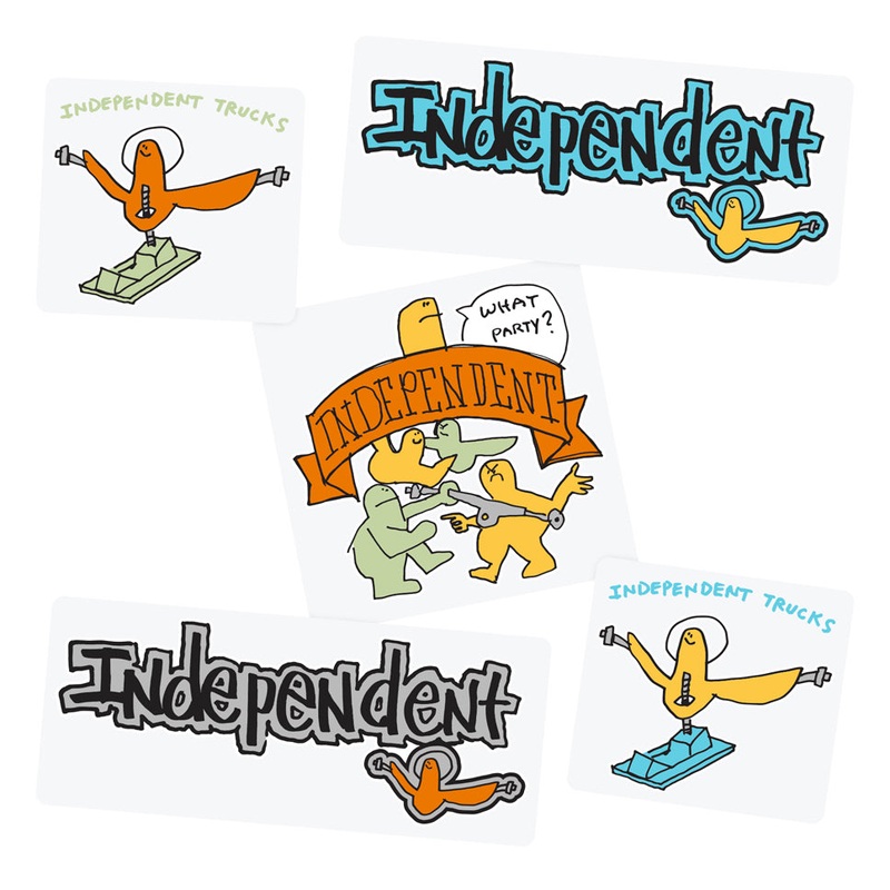 Independent Gonz Hanger 5-Pack Stickers Multicolor Assorted