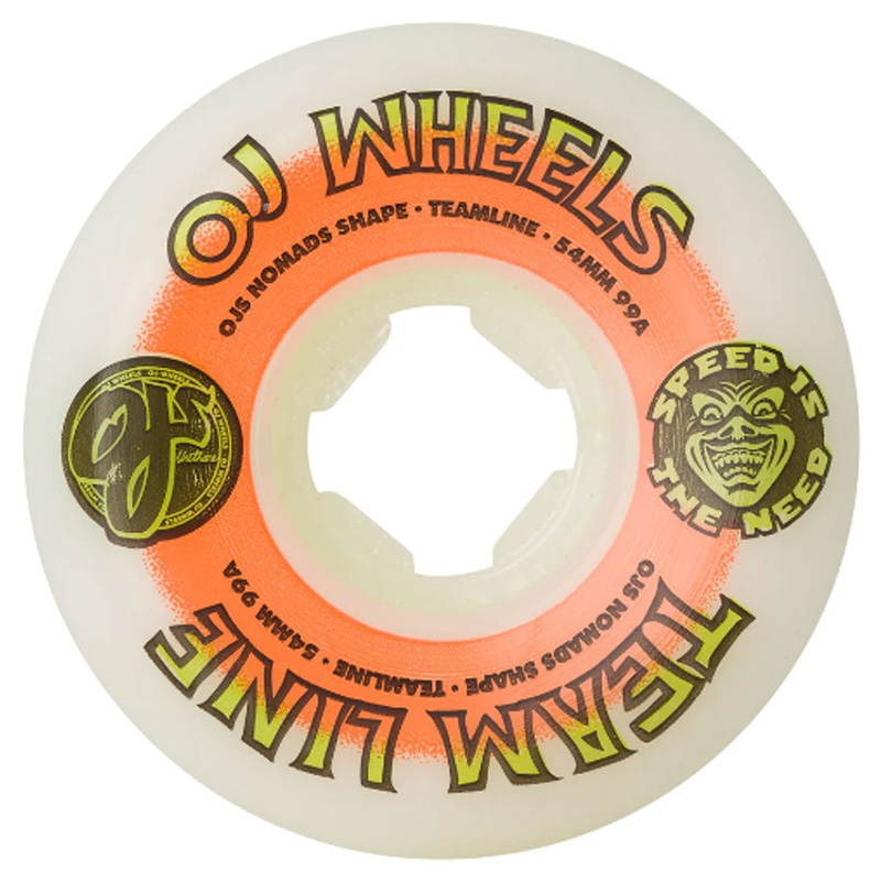 OJ Wheels Team Line 54mm99A Orange Green Nomads