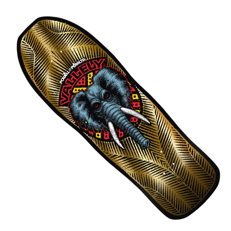 Powell Peralta Mike Vallely Elephant Gold Foil Reissue Shaped Deck Gold Foil 10 x 30 WB:15