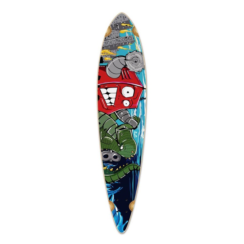 Punked Pintail Robot Longboard Deck Deck
