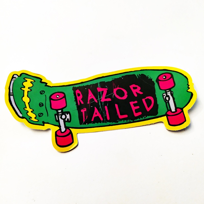 Razortailed Skateboards Sticker – Deck Logo Green