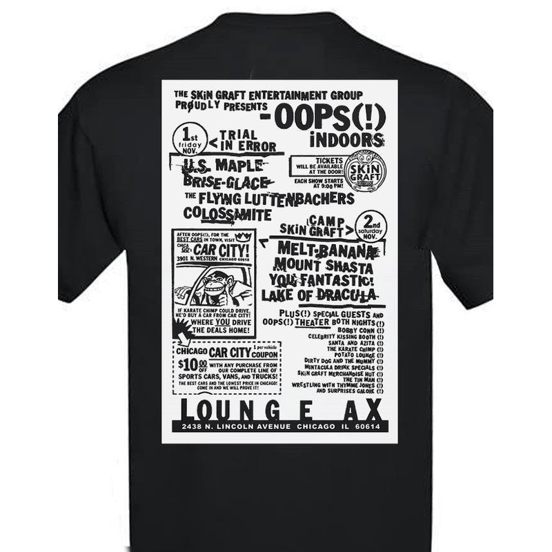 SKiN GRAFT Records “Oops (!) Indoors 1996” T-Shirt Small