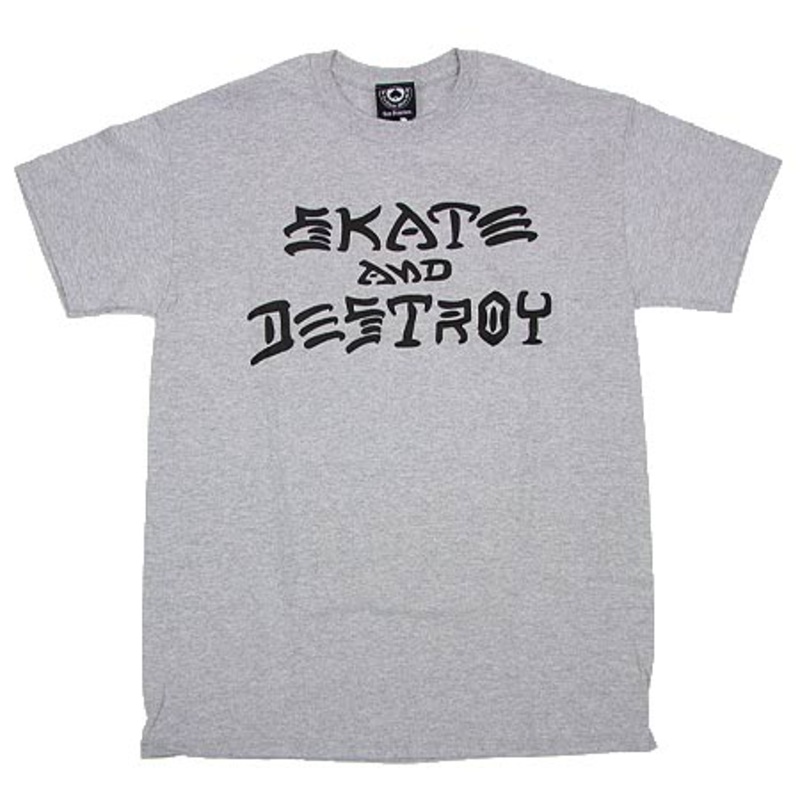 Thrasher Magazine Skate And Destroy T Shirt Grey/ Black Small