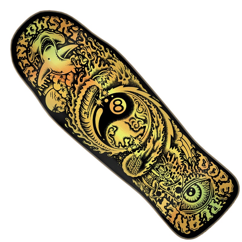 Santa Cruz Erick Winkowski Dope Planet Shaped Deck Black/ Gold 10.34 x 30.54 WB:15