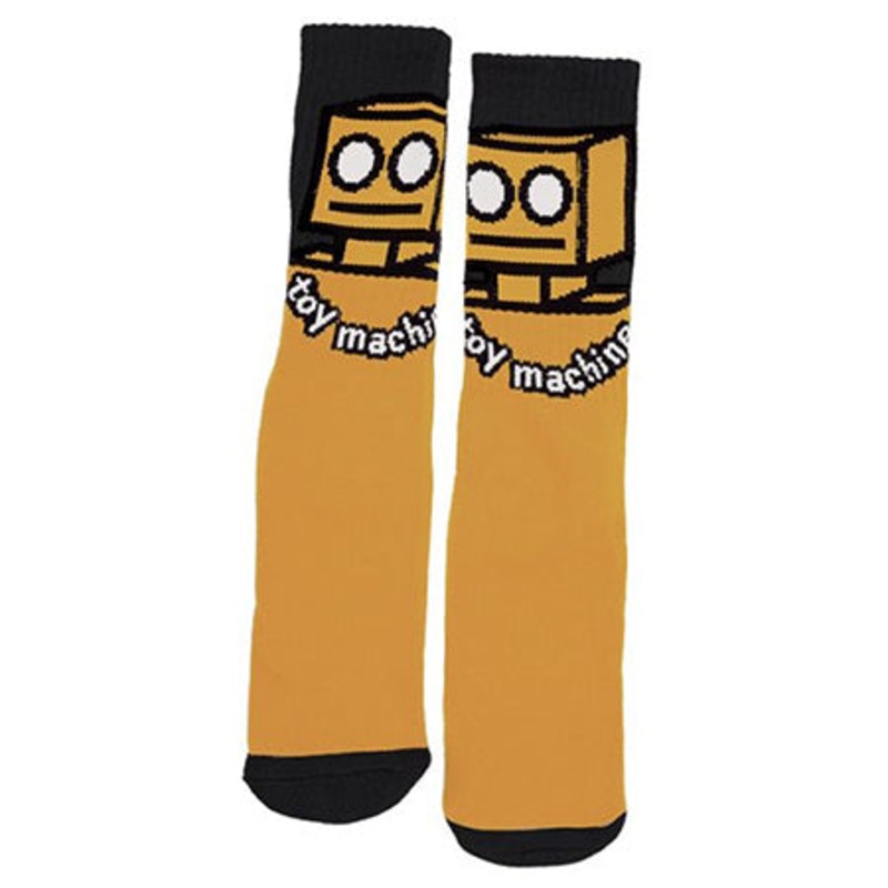 Toy Machine Robot Crew Socks Mustard One size fits all