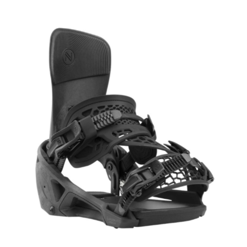 Carbon Nidecker Supermatic Men’s Snowboard Bindings – 2025 Small Black