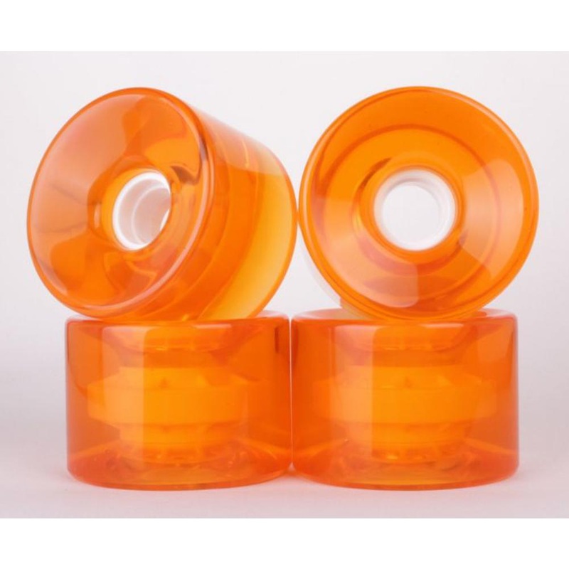 Clear Orange Blank Cruiser Longboard Wheels 76mm 78a