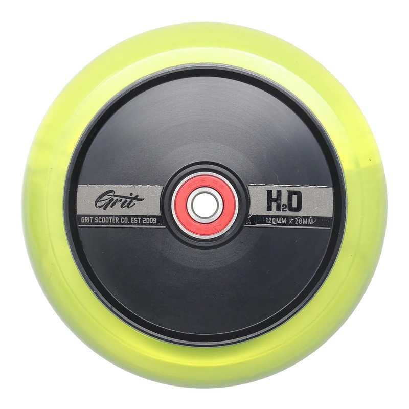 Grit Scooters Hollow Core Wheels H2O Yellow (Pair) 120mm x 28mm