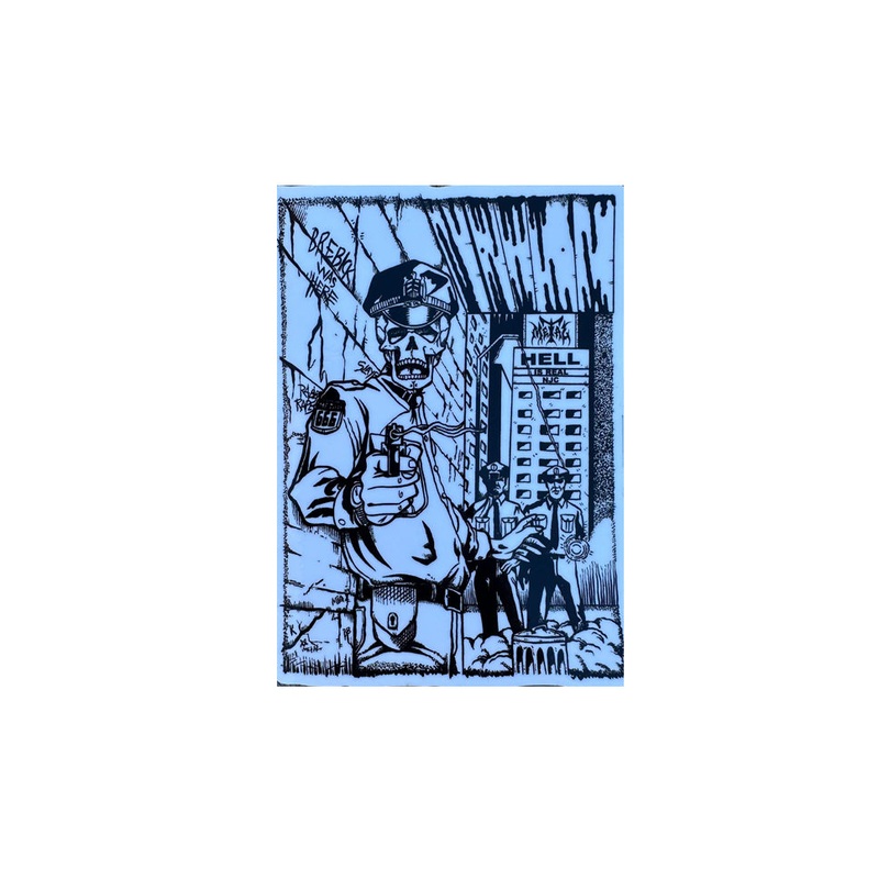 Metal Skateboards Cops Decal Black 4″