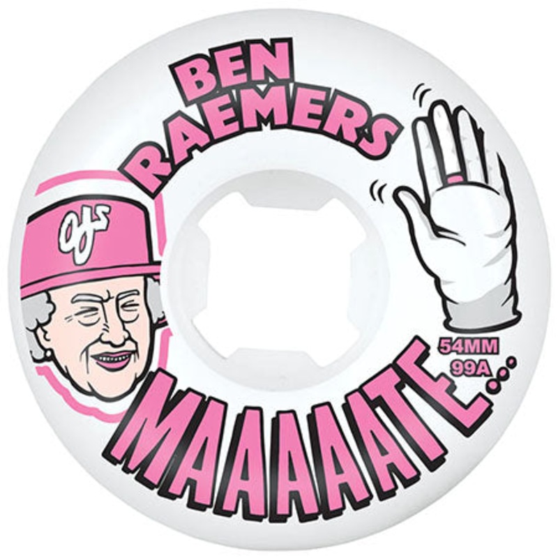 OJ 3 Raemers Foundation Original White EZ EDGE 99a Wheels White/ Pink 54mm