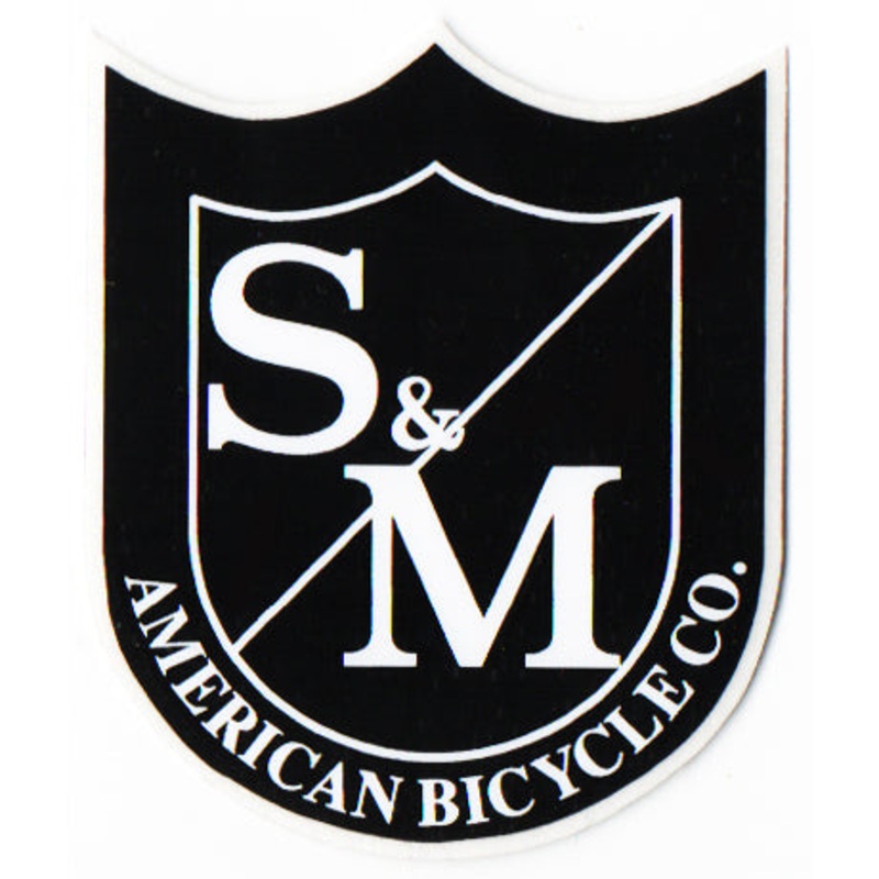 S&M Die Cut Black/White Shield BMX Sticker/ Decal – 4 cm
