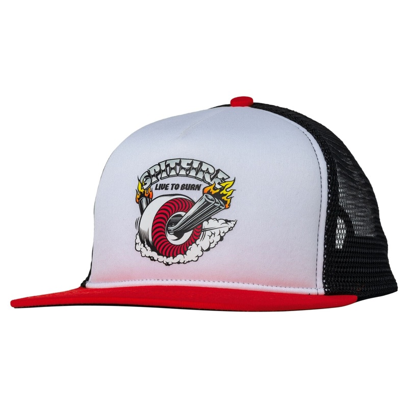 Spitfire Burnout Snapback Hat White/Red/Black