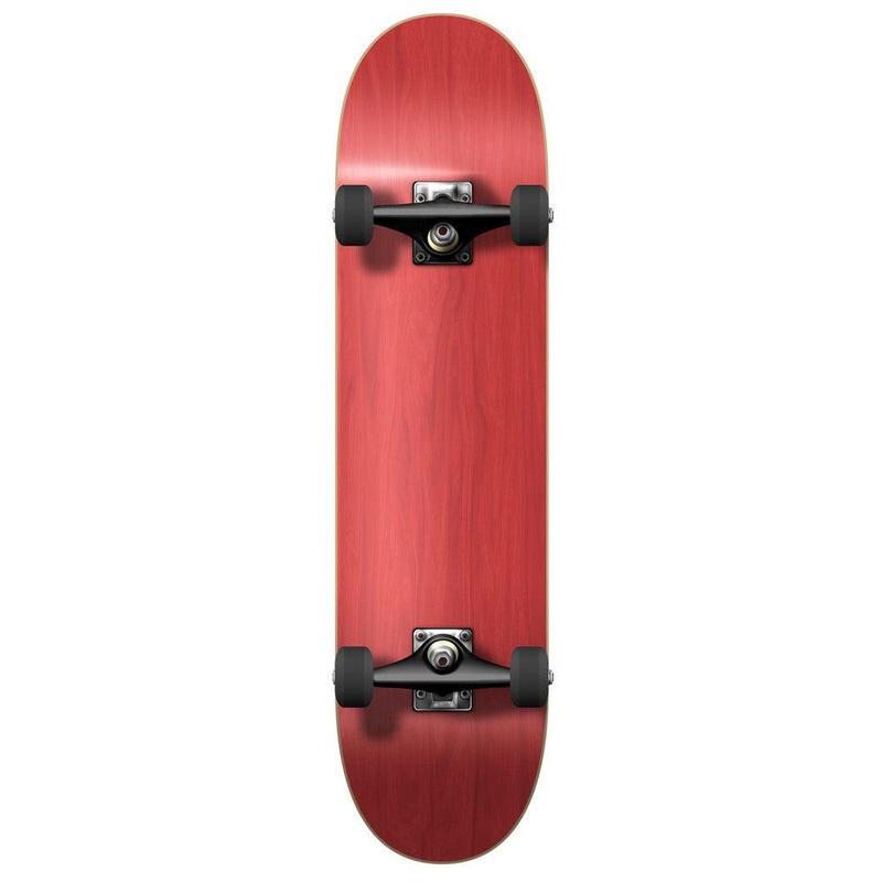 Yocaher Blank Complete 7.75″ Skateboard – Stained Red Complete