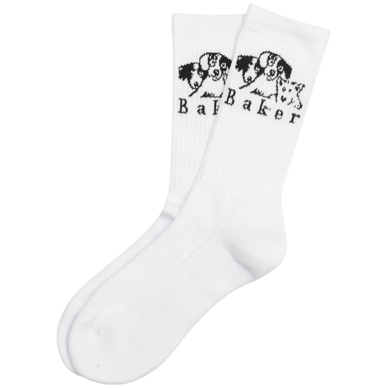 Baker Where My Dogs At Crew Socks White One Size Fits All