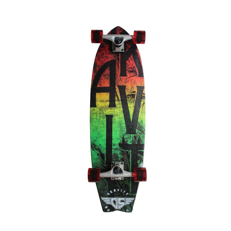 Gravity 33″ Rasta Dove Tail Skateboard Cruiser Complete