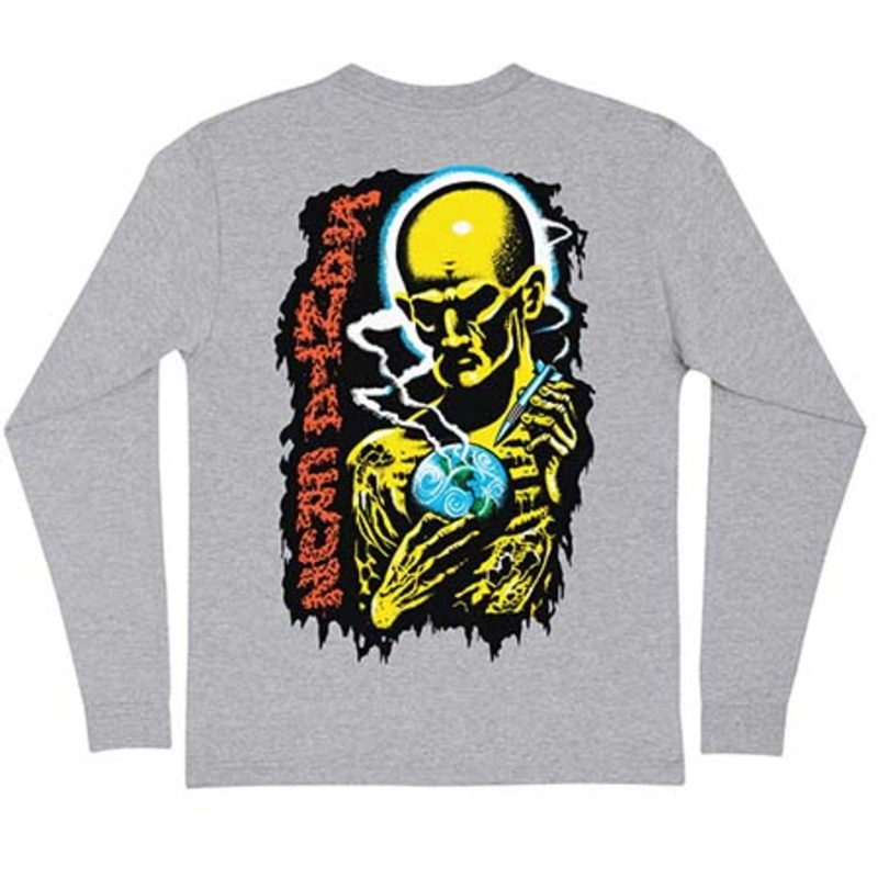 Santa Cruz Kendall Atomic Long Sleeve T Shirt Athletic Heather Small
