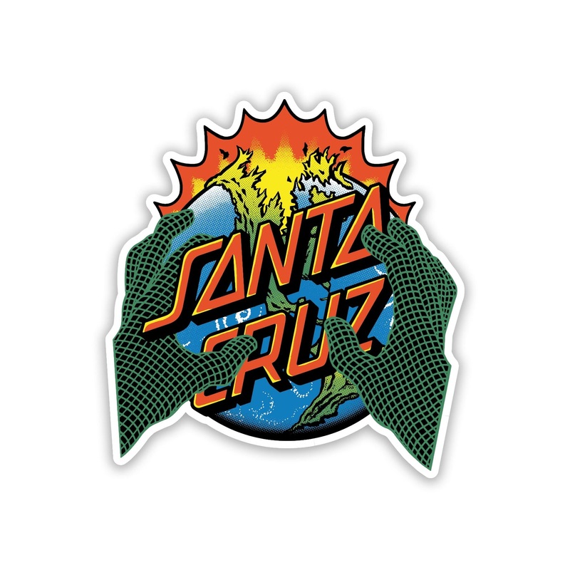 Santa Cruz Skateboards “Kendell- End of the Dot” 3.5″ x 3.75″ White Vinyl Sticker
