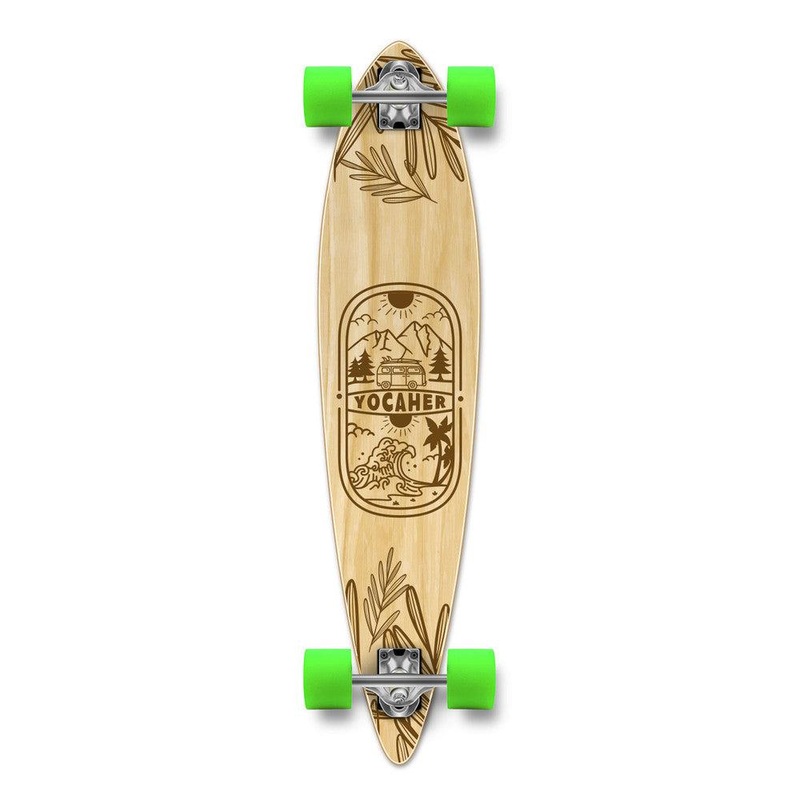 Yocaher Adventure Natural 40″ Pintail Longboard Complete