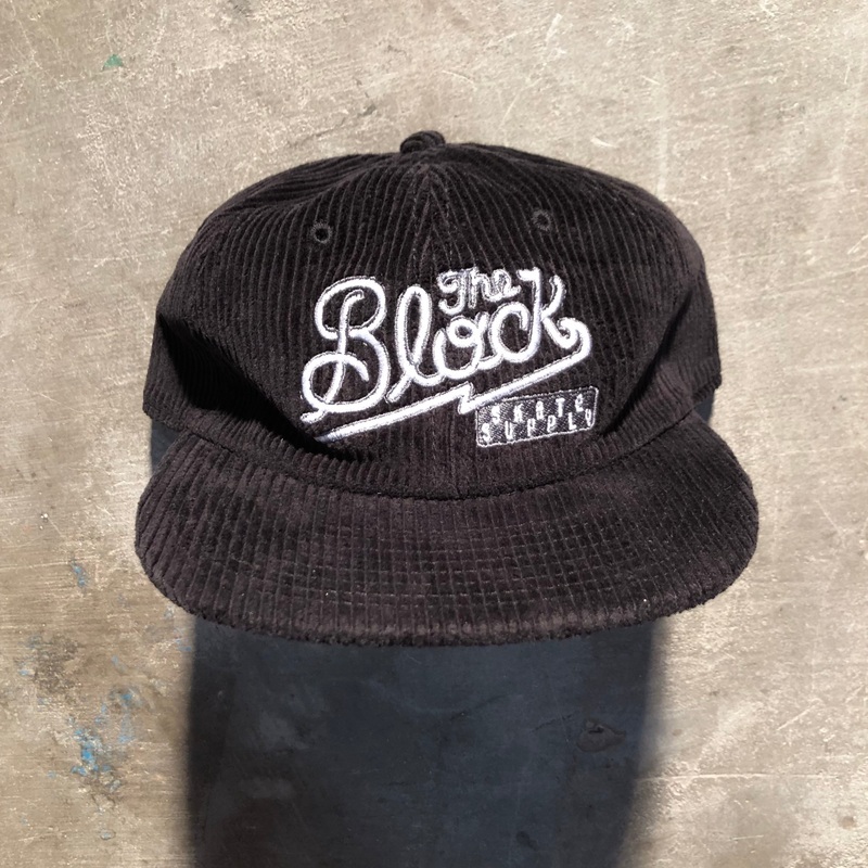 Block – Diner Logo Unstructured Corduroy Strapback Hat – Black