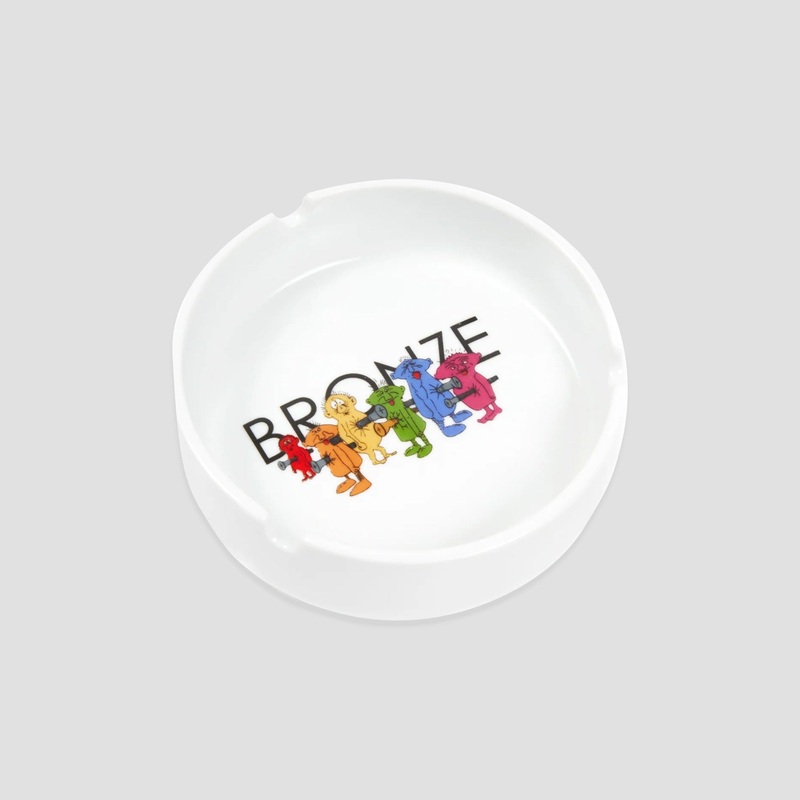 Bronze Bolt Boys Ashtray White