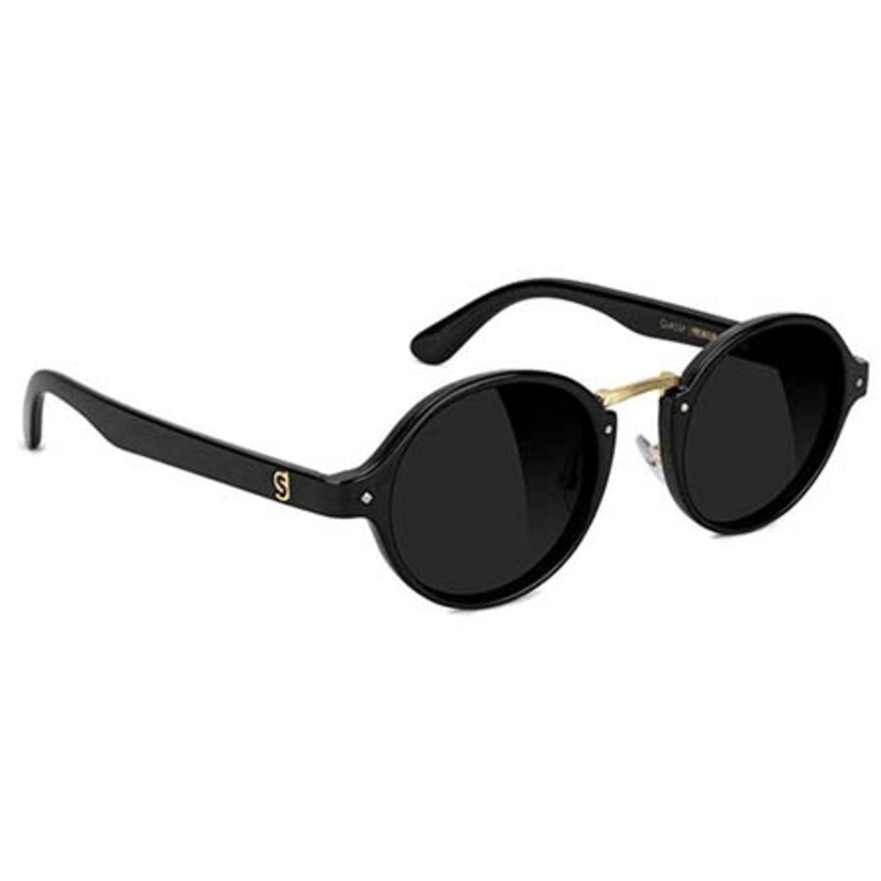 Glassy Sunglasses Paul Rodriguez Premium Polarized Sunglasses Black/ Gold/ Blue Mirror One size fits all