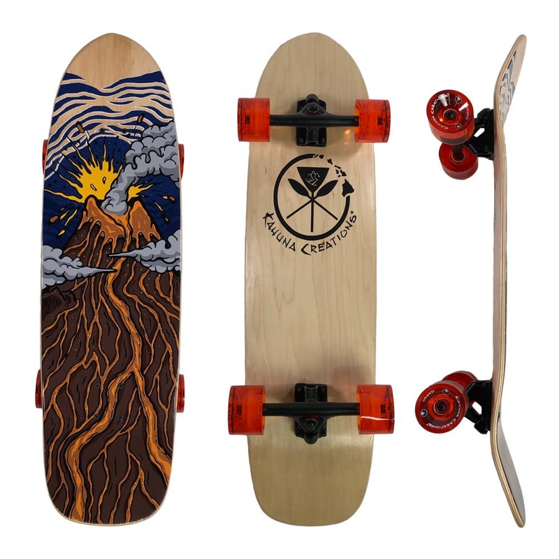 Kahuna Creations Pokole Magma 33″ Cruiser Kicktail Longboard Complete
