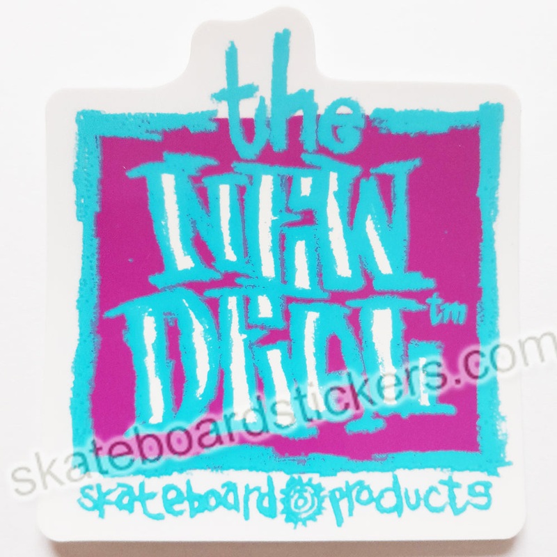 New Deal Official Reissue Skateboard Sticker – Original Napkin Logo Turquoise/Purple
