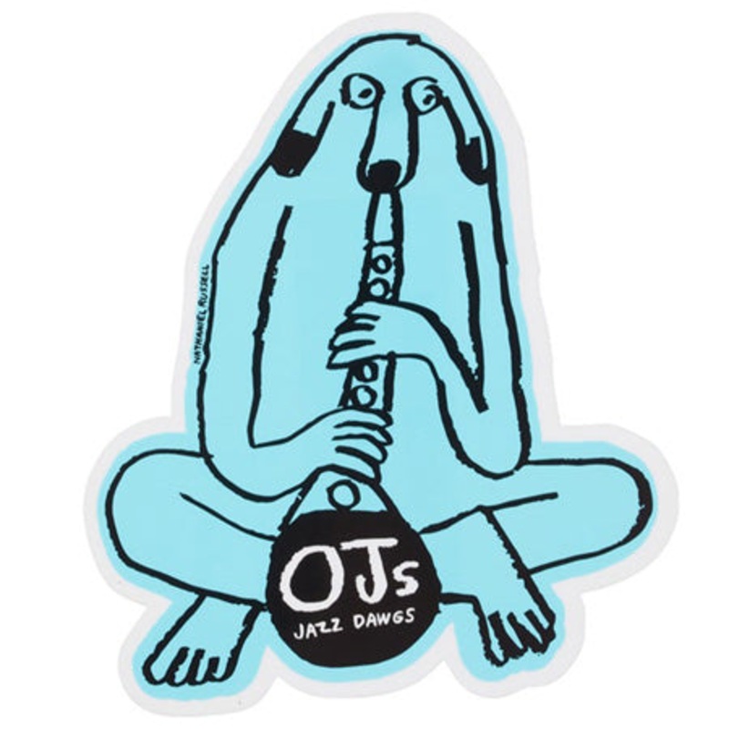 OJ 3 Jazz Dawgs Sticker Blue 3.7 x 4.5