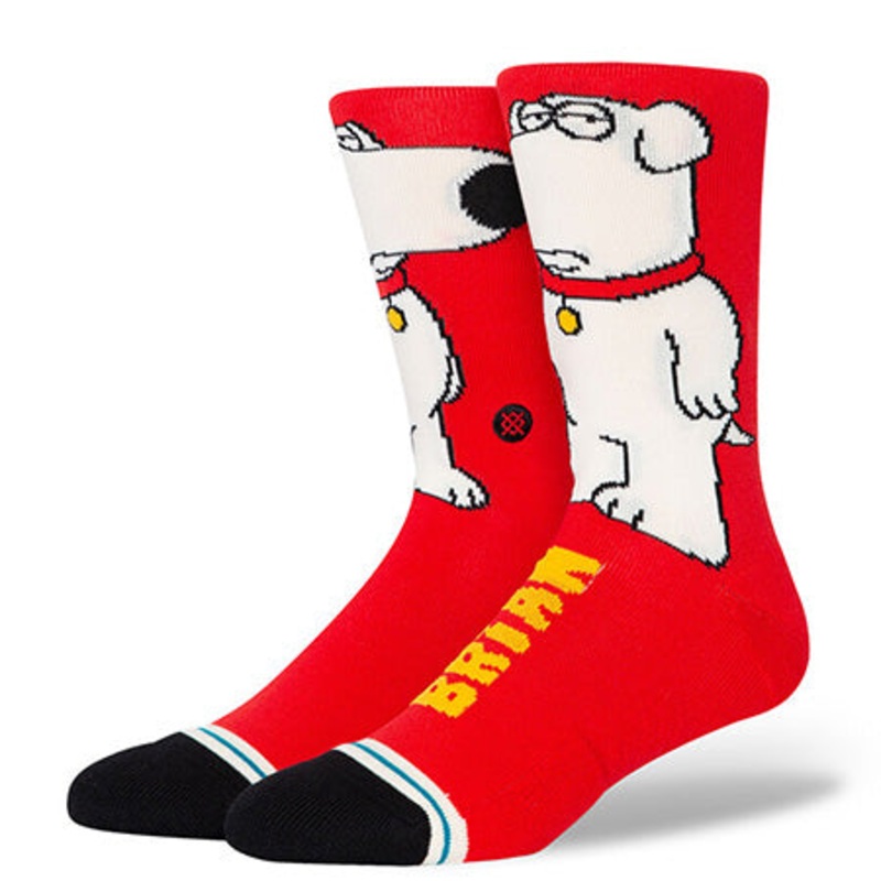 Stance The Dog Crew Socks Red Large