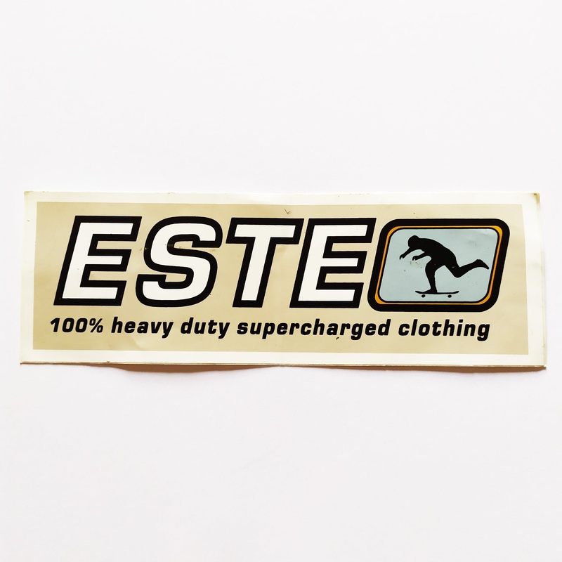 Este Old School Skateboard Sticker (creased)
