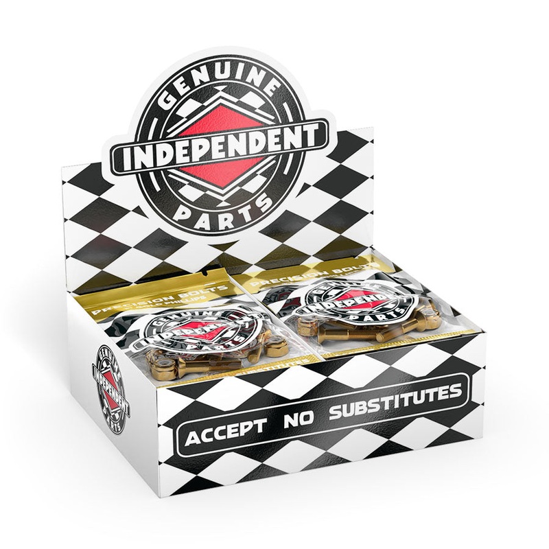 Independent Truck Co. Genuine Parts 1″ Black/Gold Skateboard Mounting Hardware