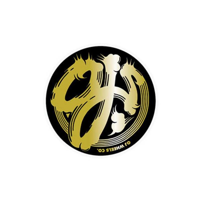 OJ 3 Brush Logo Gold Foil Sticker Gold Foil 3.5″