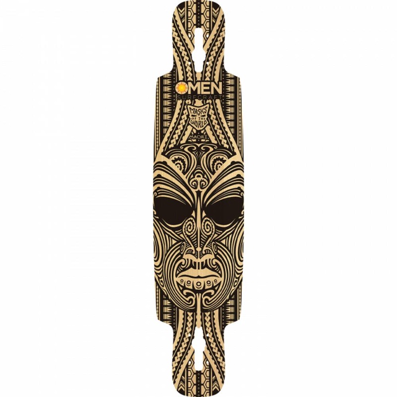 Omen Maori Mask 41.5″ Drop Through with Kicktail Longboard Deck Deck