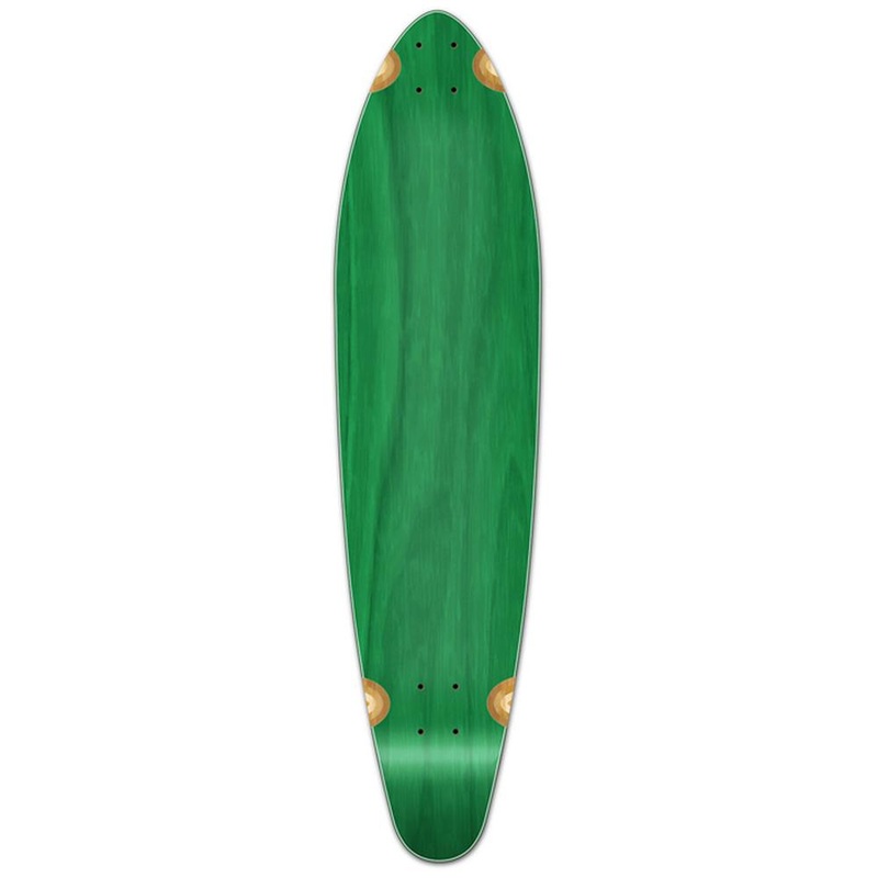 Punked Kicktail Blank Longboard Deck – Stained Green Deck