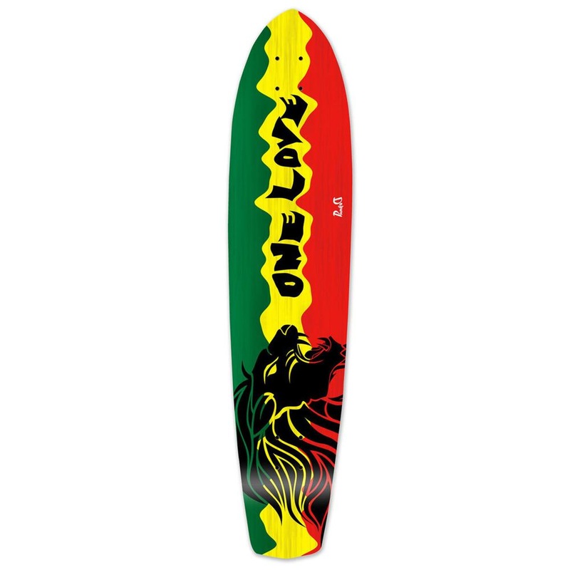Punked Slimkick Longboard Deck – Rasta 2 Deck