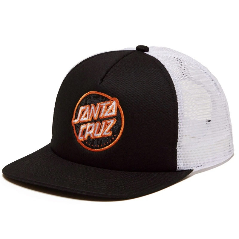 Santa Cruz Flier Dot Mesh Trucker Hat Black OS