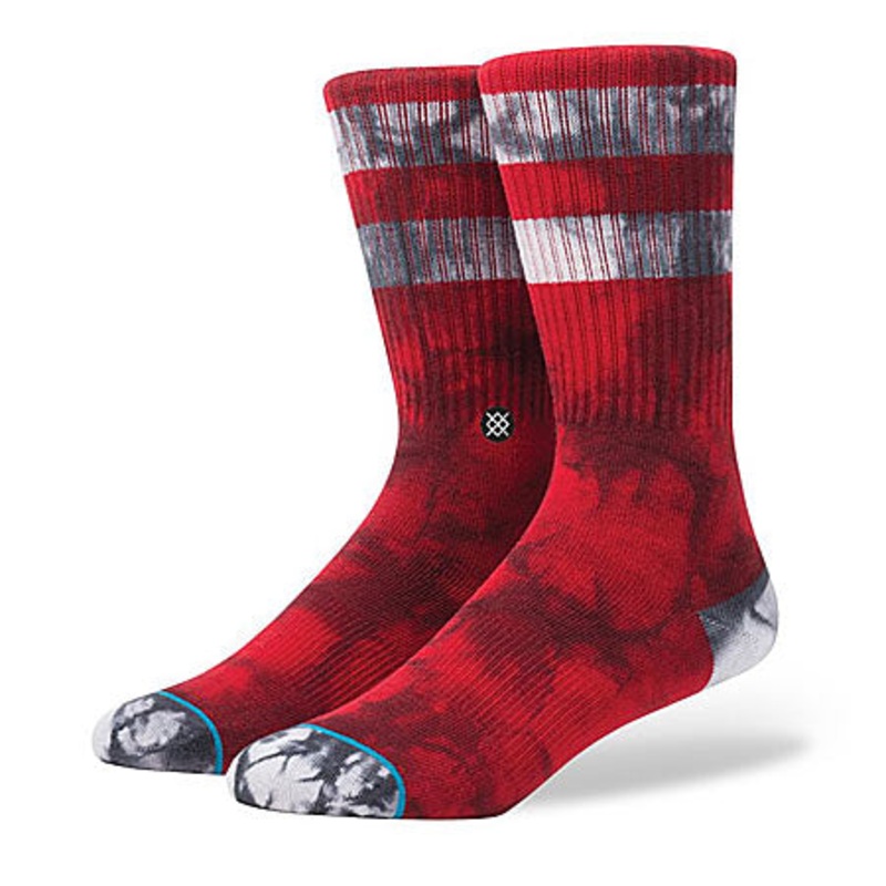 Stance Burned Crew Socks Red Large