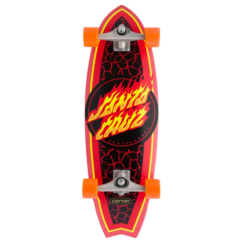 9.85in Flame Dot Shark Santa Cruz Carver Surf Skate No Color 9.85in x 31.52in