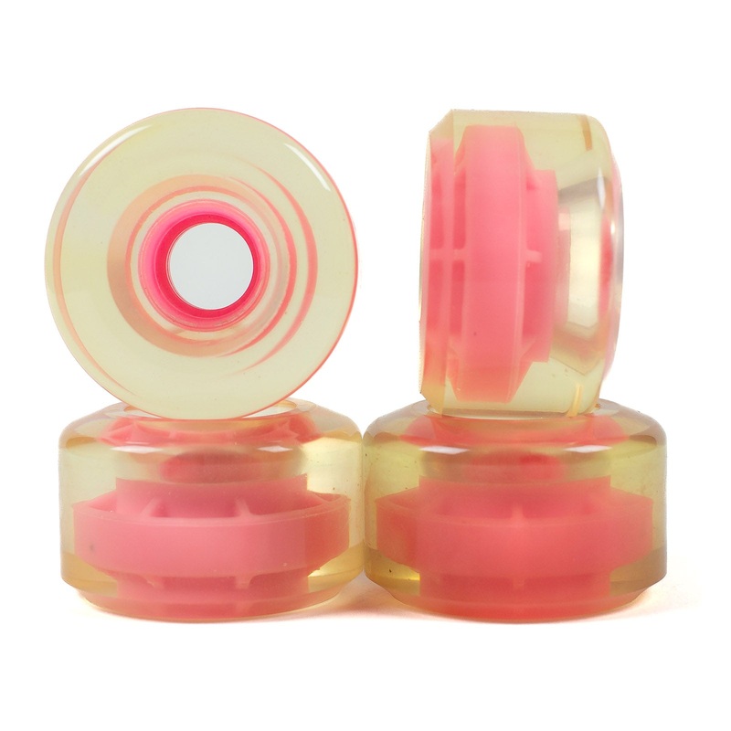 Blank 78a Clear/Pink USA Made Cruiser Wheels (65mm) 78A 65 MM